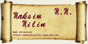 Maksim Milin vizit kartica